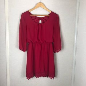 Trixxi red dress with a bow in the back!